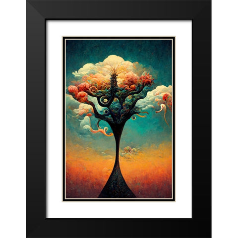 A089 Tree Of Life Black Modern Wood Framed Art Print with Double Matting by Heere, Ray