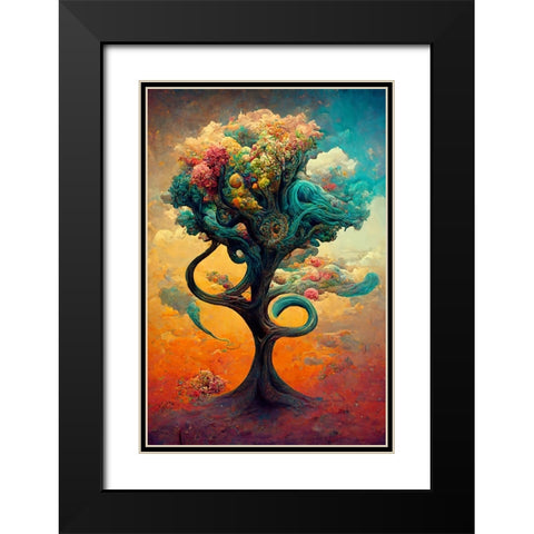 A091 Tree Of Life Black Modern Wood Framed Art Print with Double Matting by Heere, Ray