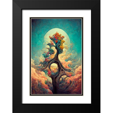 A096 Tree Of Life Black Modern Wood Framed Art Print with Double Matting by Heere, Ray