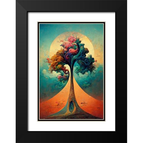 A097 Tree Of Life Black Modern Wood Framed Art Print with Double Matting by Heere, Ray