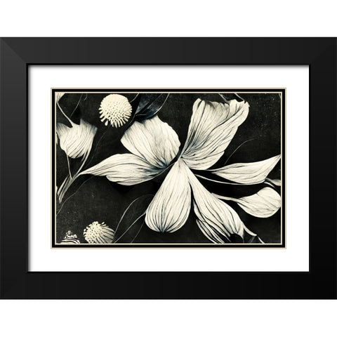 B061 Flowers Black White Black Modern Wood Framed Art Print with Double Matting by Heere, Ray