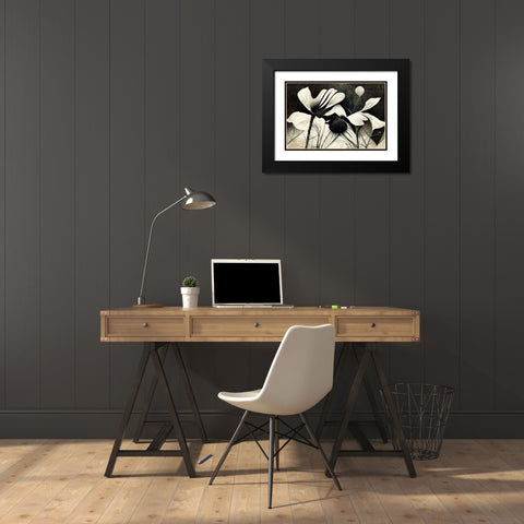 B063 Flowers Black White Black Modern Wood Framed Art Print with Double Matting by Heere, Ray