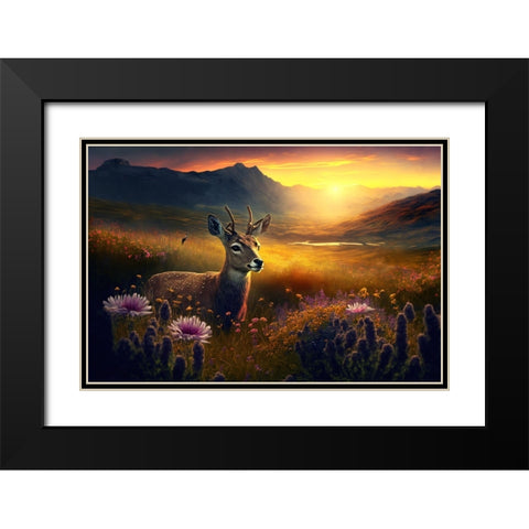 Woodland Animals 3 Black Modern Wood Framed Art Print with Double Matting by Heere, Ray