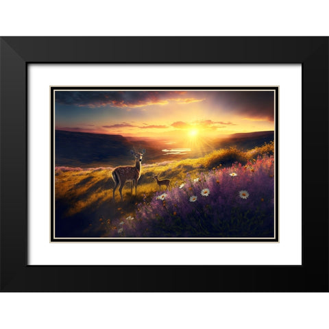 Woodland Animals 4 Black Modern Wood Framed Art Print with Double Matting by Heere, Ray