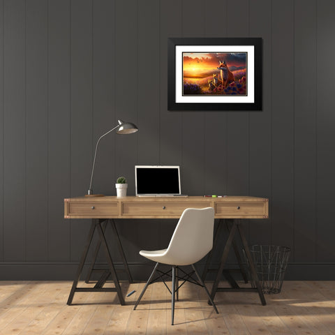 Woodland Animals 5 Black Modern Wood Framed Art Print with Double Matting by Heere, Ray