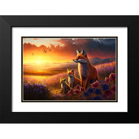 Woodland Animals 5 Black Modern Wood Framed Art Print with Double Matting by Heere, Ray