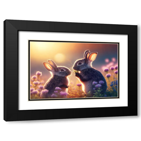 Woodland Animals 13 Black Modern Wood Framed Art Print with Double Matting by Heere, Ray