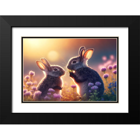 Woodland Animals 13 Black Modern Wood Framed Art Print with Double Matting by Heere, Ray