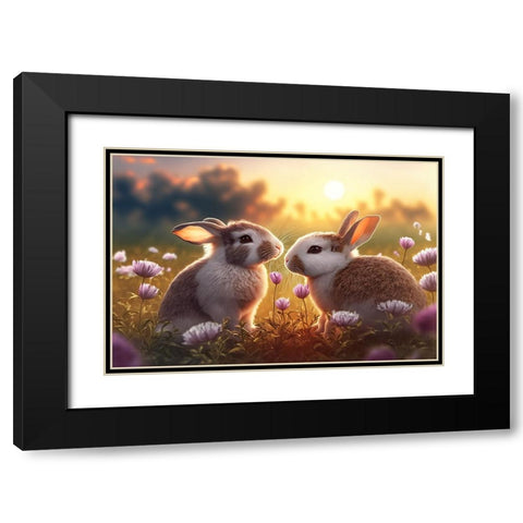 Woodland Animals 16 Black Modern Wood Framed Art Print with Double Matting by Heere, Ray