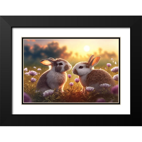 Woodland Animals 16 Black Modern Wood Framed Art Print with Double Matting by Heere, Ray