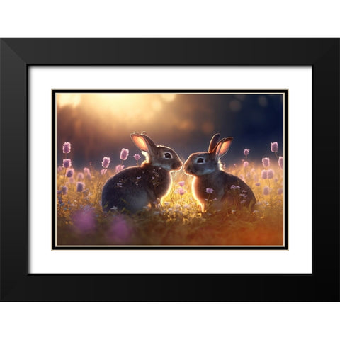 Woodland Animals 21 Black Modern Wood Framed Art Print with Double Matting by Heere, Ray