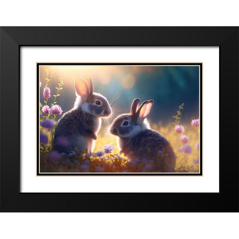 Woodland Animals 22 Black Modern Wood Framed Art Print with Double Matting by Heere, Ray