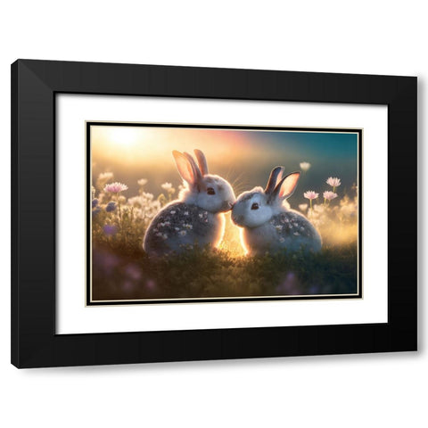 Woodland Animals 23 Black Modern Wood Framed Art Print with Double Matting by Heere, Ray