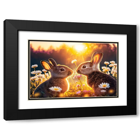 Woodland Animals 24 Black Modern Wood Framed Art Print with Double Matting by Heere, Ray