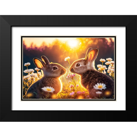 Woodland Animals 24 Black Modern Wood Framed Art Print with Double Matting by Heere, Ray