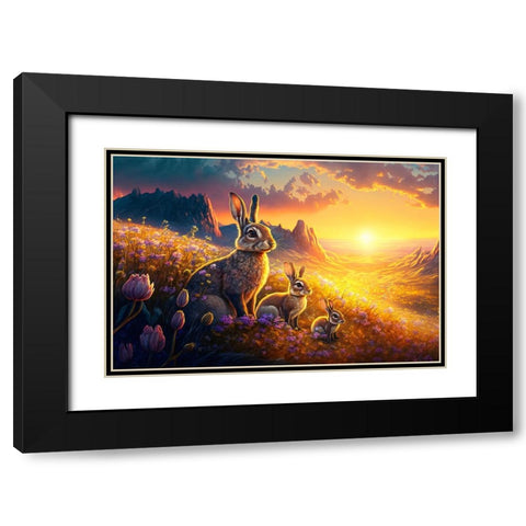 Woodland Animals 26 Black Modern Wood Framed Art Print with Double Matting by Heere, Ray