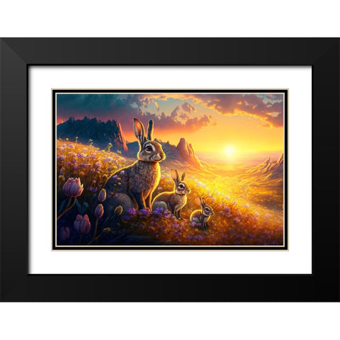 Woodland Animals 26 Black Modern Wood Framed Art Print with Double Matting by Heere, Ray