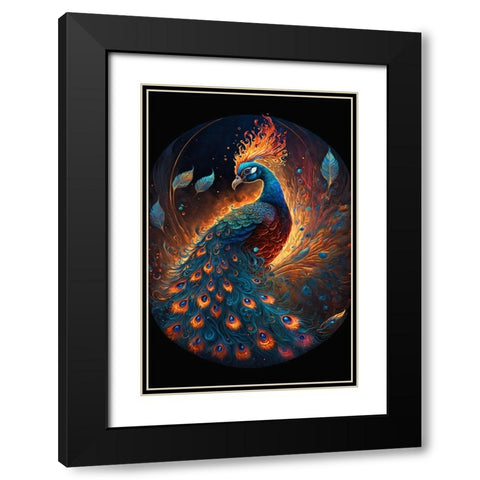 Proud Peacocks 6 Black Modern Wood Framed Art Print with Double Matting by Heere, Ray