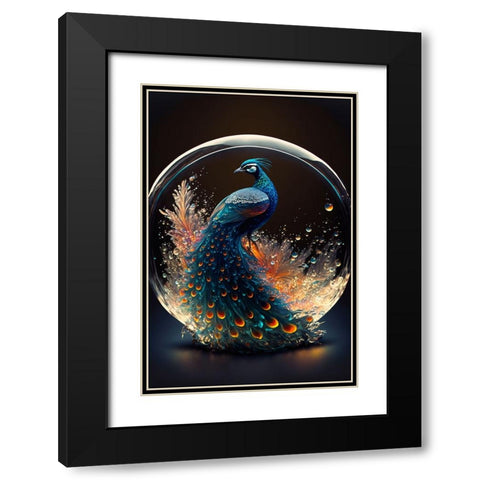 Proud Peacocks 7 Black Modern Wood Framed Art Print with Double Matting by Heere, Ray