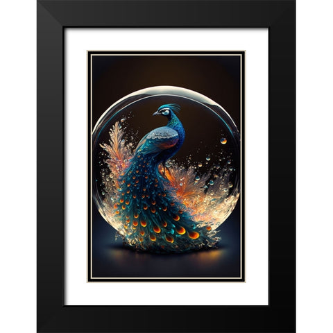 Proud Peacocks 7 Black Modern Wood Framed Art Print with Double Matting by Heere, Ray