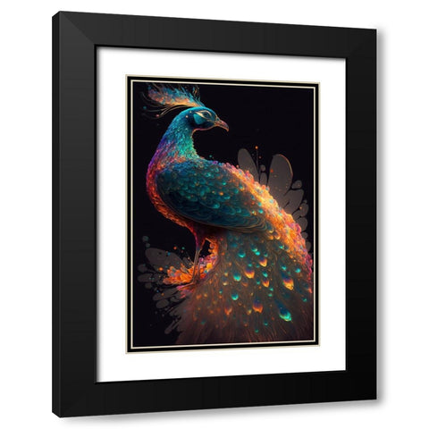 Proud Peacocks 8 Black Modern Wood Framed Art Print with Double Matting by Heere, Ray