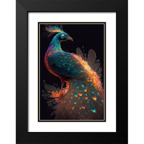 Proud Peacocks 8 Black Modern Wood Framed Art Print with Double Matting by Heere, Ray
