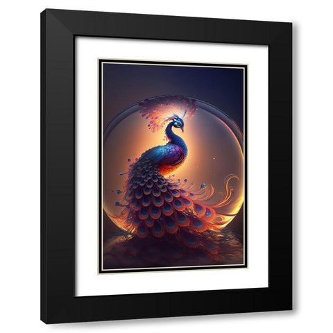 Proud Peacocks 9 Black Modern Wood Framed Art Print with Double Matting by Heere, Ray