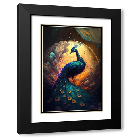 Proud Peacocks 10 Black Modern Wood Framed Art Print with Double Matting by Heere, Ray