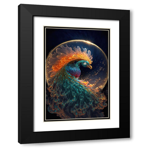 Proud Peacocks 12 Black Modern Wood Framed Art Print with Double Matting by Heere, Ray