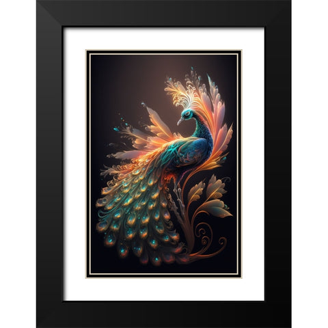 Proud Peacocks 13 Black Modern Wood Framed Art Print with Double Matting by Heere, Ray