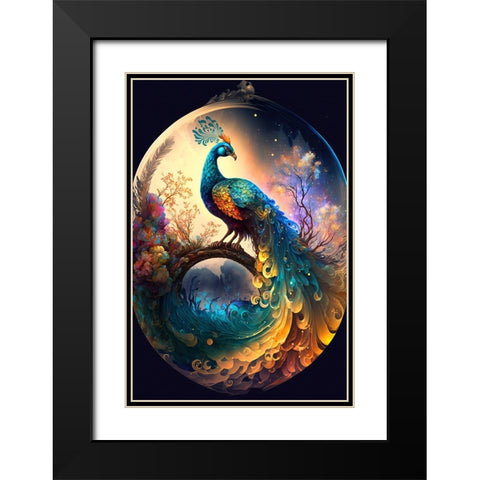 Proud Peacocks 15 Black Modern Wood Framed Art Print with Double Matting by Heere, Ray