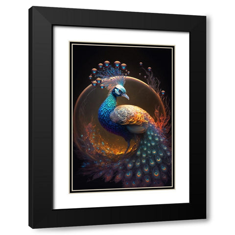 Proud Peacocks 16 Black Modern Wood Framed Art Print with Double Matting by Heere, Ray