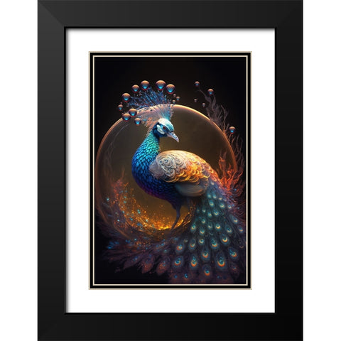 Proud Peacocks 16 Black Modern Wood Framed Art Print with Double Matting by Heere, Ray