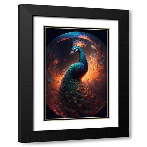 Proud Peacocks 17 Black Modern Wood Framed Art Print with Double Matting by Heere, Ray