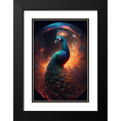 Proud Peacocks 17 Black Modern Wood Framed Art Print with Double Matting by Heere, Ray