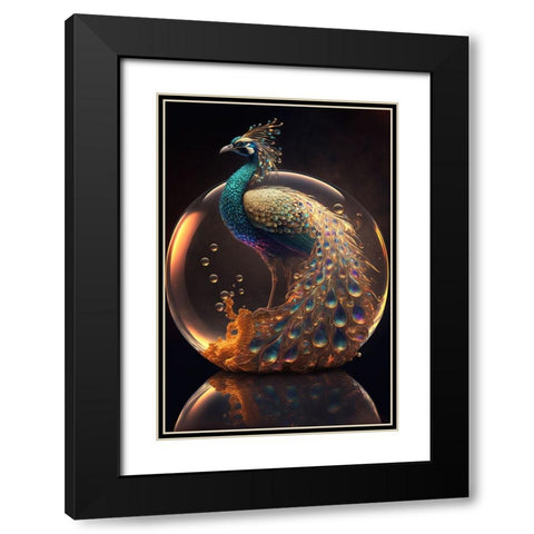 Proud Peacocks 18 Black Modern Wood Framed Art Print with Double Matting by Heere, Ray