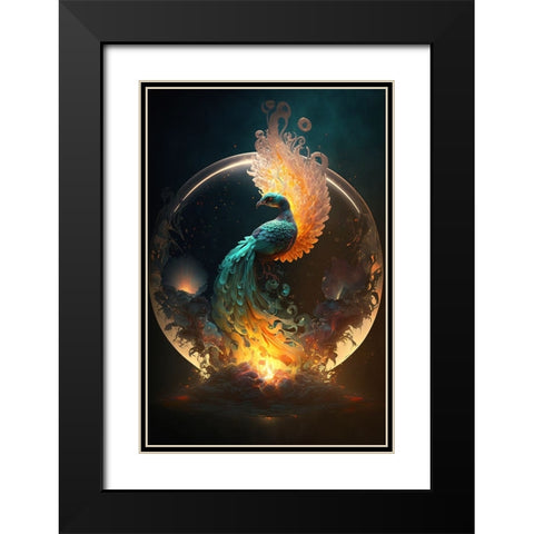 Proud Peacocks 19 Black Modern Wood Framed Art Print with Double Matting by Heere, Ray