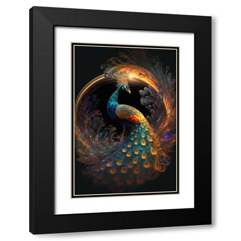 Proud Peacocks 20 Black Modern Wood Framed Art Print with Double Matting by Heere, Ray