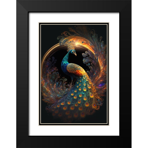 Proud Peacocks 20 Black Modern Wood Framed Art Print with Double Matting by Heere, Ray