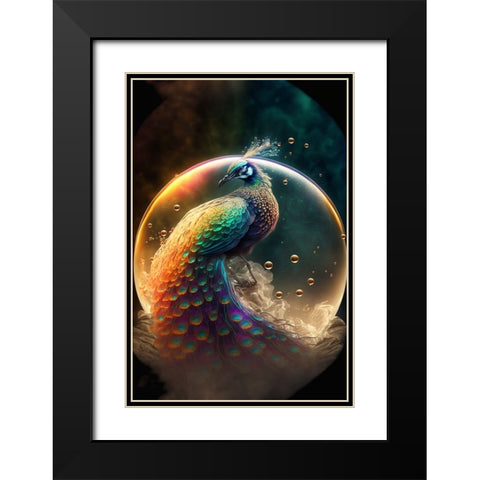 Proud Peacocks 21 Black Modern Wood Framed Art Print with Double Matting by Heere, Ray