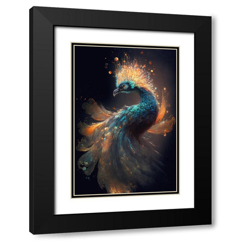 Proud Peacocks 24 Black Modern Wood Framed Art Print with Double Matting by Heere, Ray