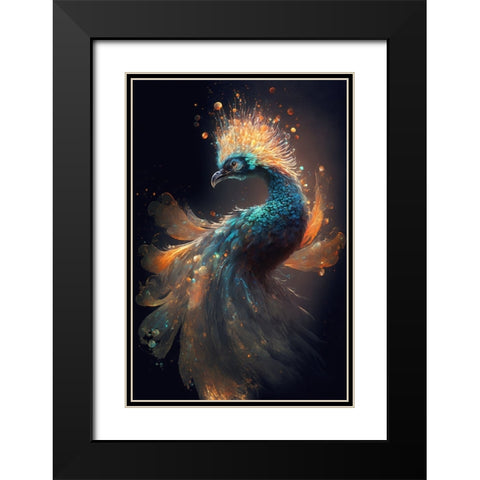 Proud Peacocks 24 Black Modern Wood Framed Art Print with Double Matting by Heere, Ray