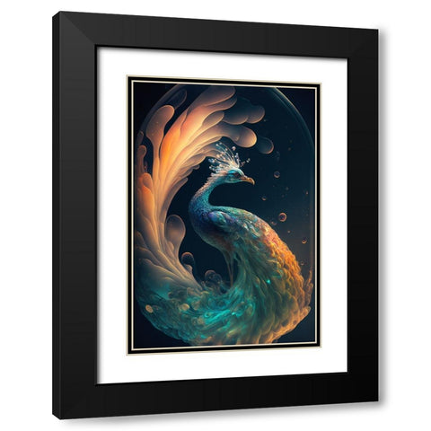 Proud Peacocks 25 Black Modern Wood Framed Art Print with Double Matting by Heere, Ray