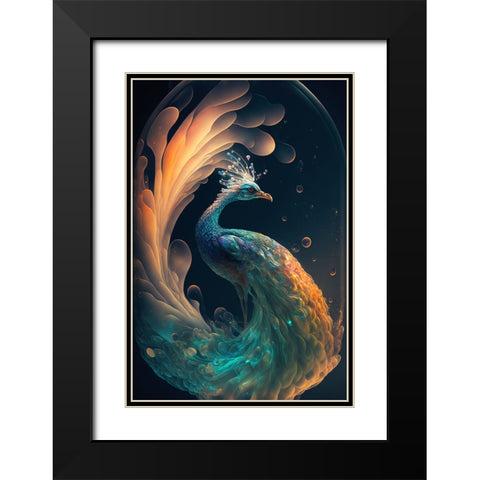 Proud Peacocks 25 Black Modern Wood Framed Art Print with Double Matting by Heere, Ray