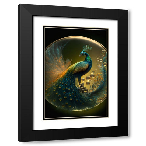Proud Peacocks 26 Black Modern Wood Framed Art Print with Double Matting by Heere, Ray