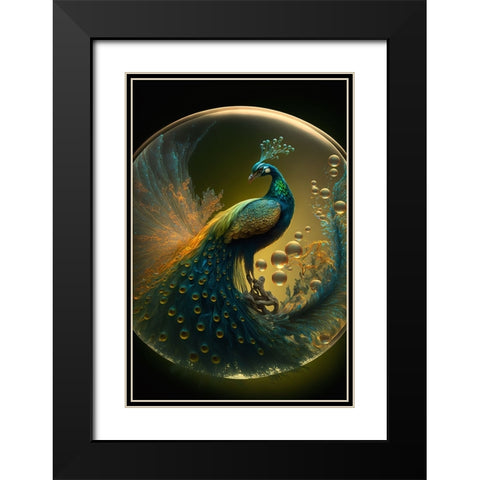 Proud Peacocks 26 Black Modern Wood Framed Art Print with Double Matting by Heere, Ray