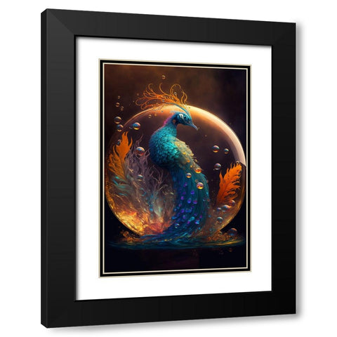 Proud Peacocks 27 Black Modern Wood Framed Art Print with Double Matting by Heere, Ray