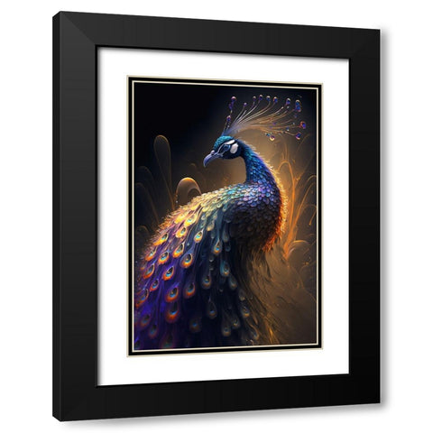 Proud Peacocks 28 Black Modern Wood Framed Art Print with Double Matting by Heere, Ray