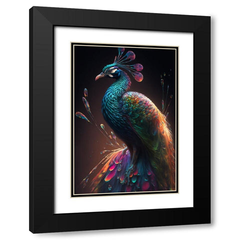 Proud Peacocks 29 Black Modern Wood Framed Art Print with Double Matting by Heere, Ray