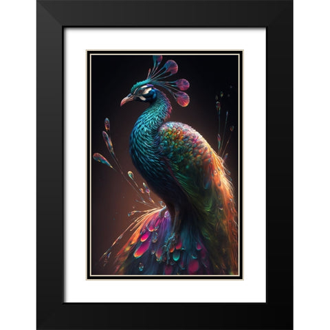 Proud Peacocks 29 Black Modern Wood Framed Art Print with Double Matting by Heere, Ray